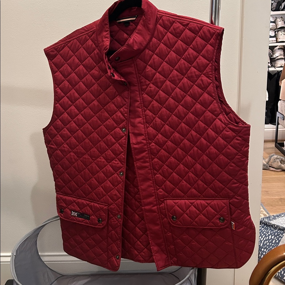 BELSTAFF AMERICA'S CUP QUILTED BURGUNDY WAISTCOAT VEST